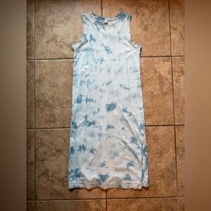 Old Navy Midi Cotton Blue Tie-Dye Dress